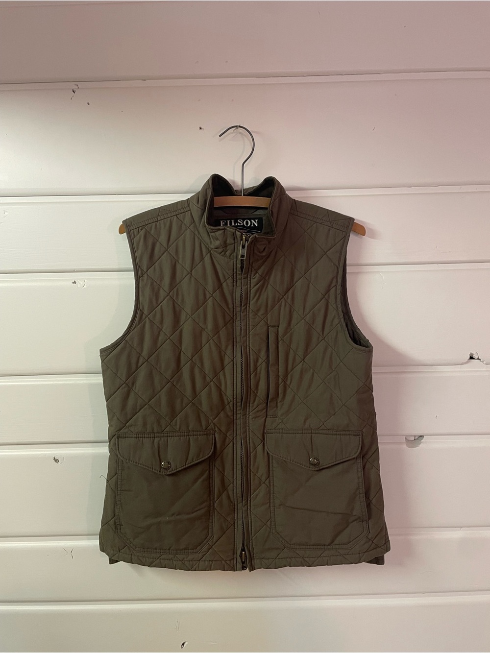 Filson Quilted Olive Green women’s Cotton Vest